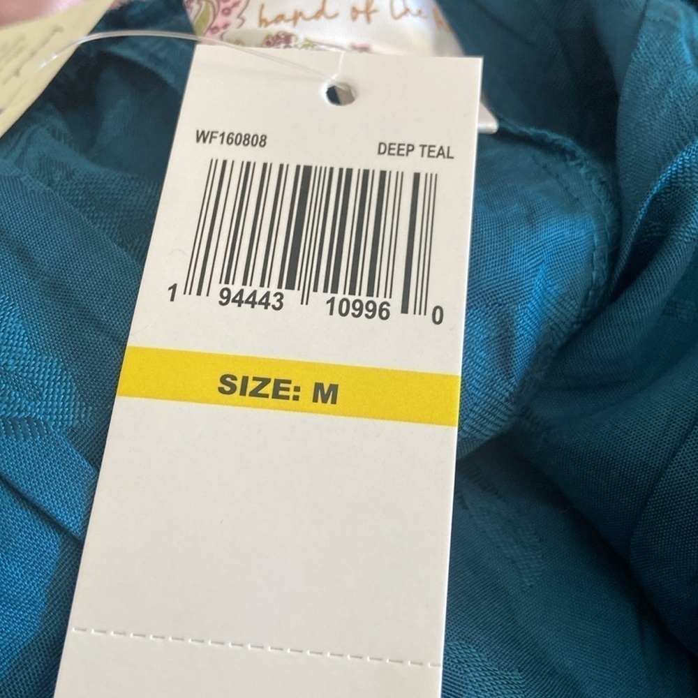NWT Band of the Free Celene Boho Deep Teal Satin Floral Layered MIDI Skirt Med - Picture 9 of 10